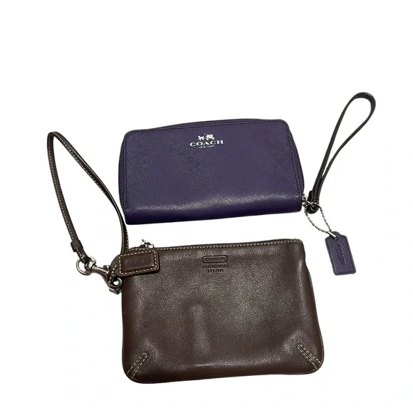 Bundle Coach Purple and Brown Wristlet Set - Picture 1 of 14